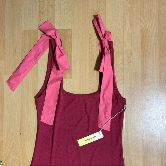 NWT Summersalt Poplin Ribbed Tie Shoulder Maxi Dress Medium Soft - Picture 7 of 10